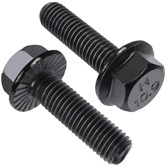 Viti a flangia 10 pezzi - Viti a 6 gomiti - Acciaio al carbonio 10.9 - Soluzione di fissaggio - M12 x 40 - Superficie nera