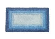 Tappeto Bagno Rettangolare In Spugna Morbida Antiscivolo Degradè Oceano - 55x110 - Oceano
