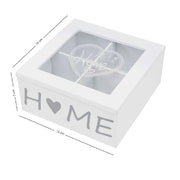 Trade Shop - Scatola Contenitore Legno Bianco Home Bacheca 4 Scomparti Posti Vetrina 219614 -