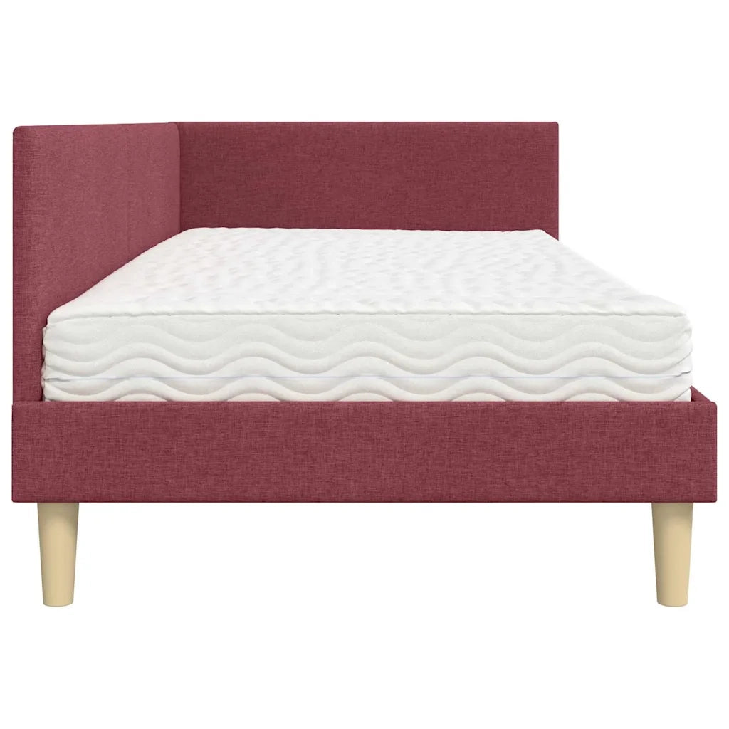 Struttura Letto Angolare con Materasso 2 pz-Giroletto con materasso Grigio Tessuto 206022