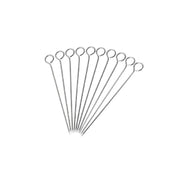 Trade Shop - Set 10 Pz Spiedini In Acciaio Inox Per Barbecue Carne Pesce Frutta 35 Cm 6443204 -