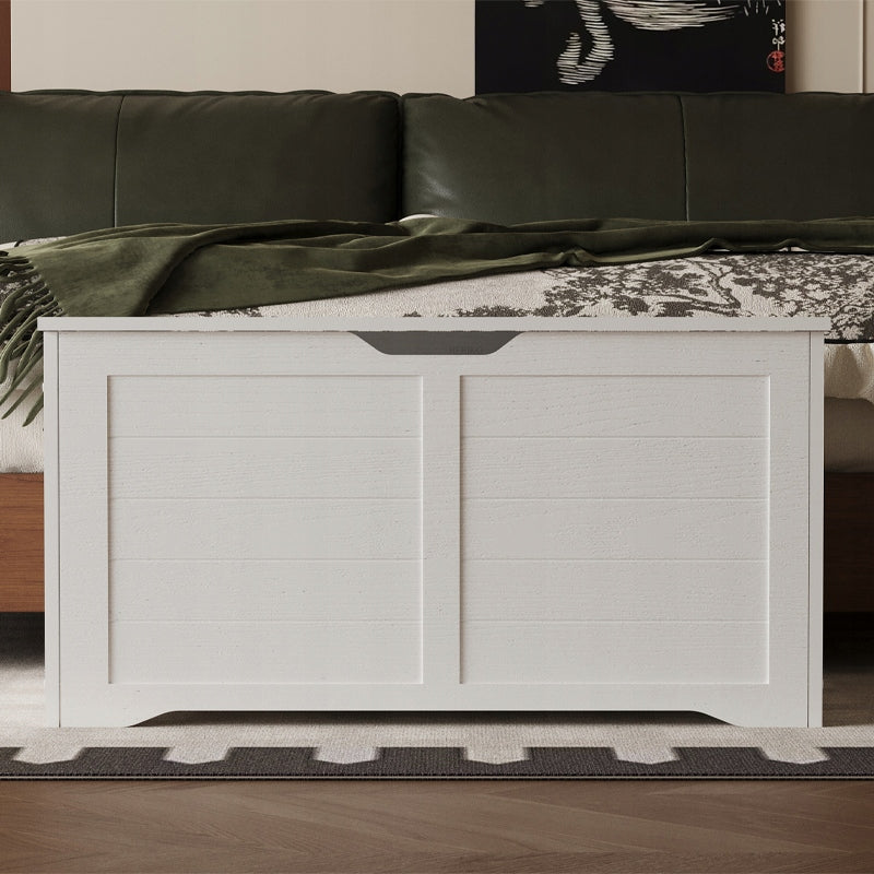 GRANDE CASSA DI LEGNO PER CONSERVARE Coperte BIANCA BAULETTO PER BIANCHERIA DA LETTO