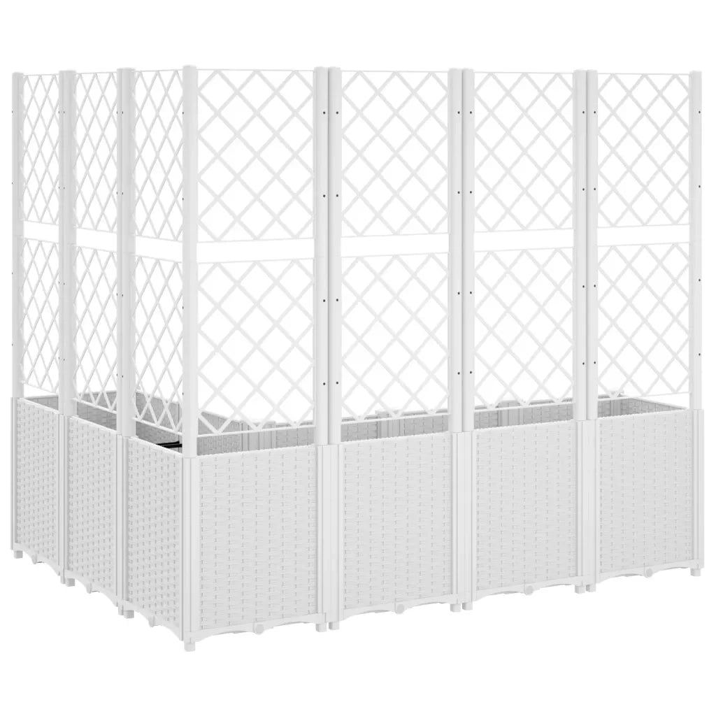 Fioriera da Giardino con Graticcio Bianco 160x120x140 cm in PP 367879
