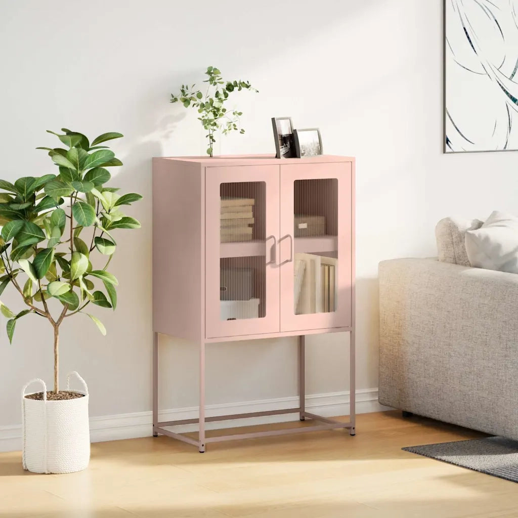 Credenza Rosa 68x39x107 cm in Acciaio