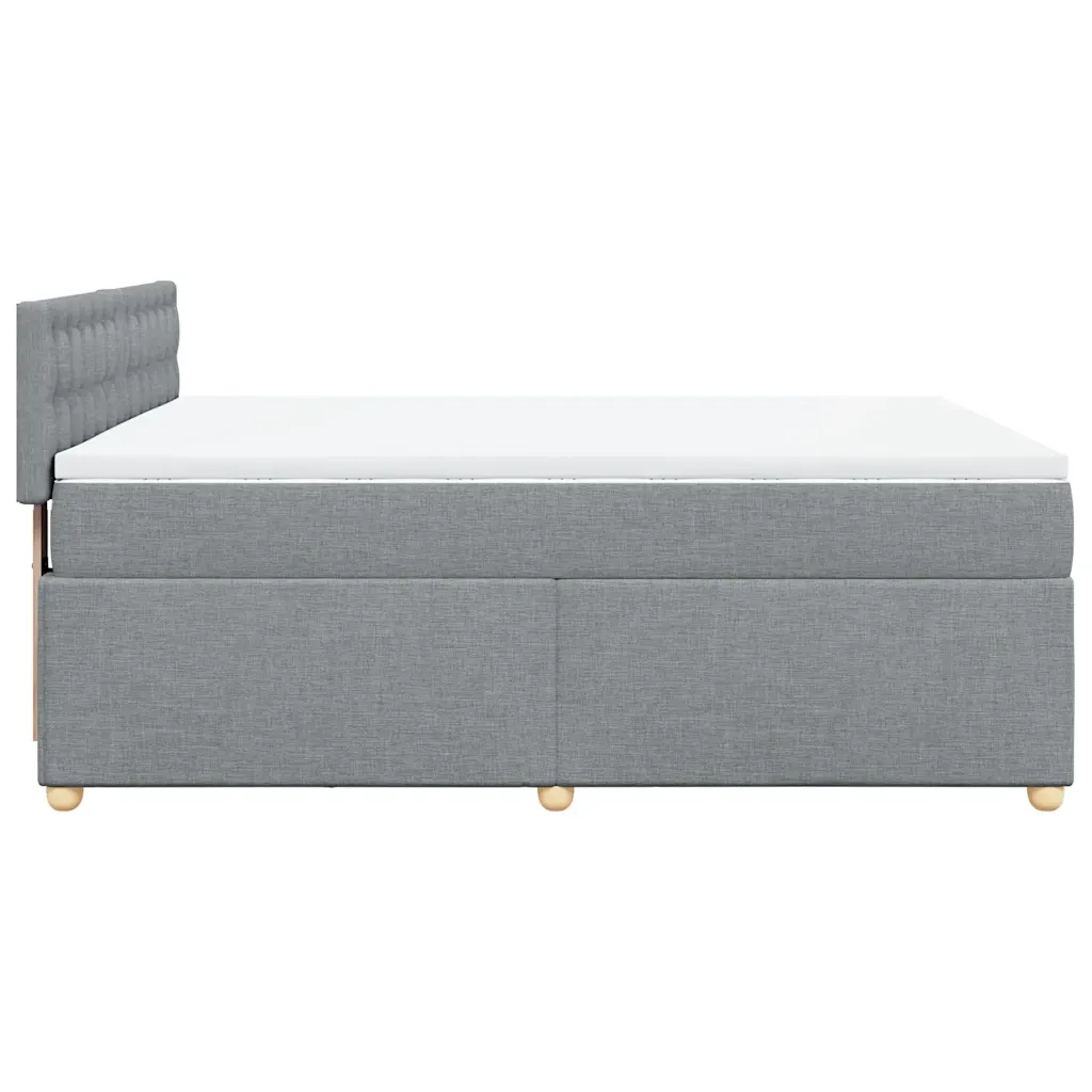 Giroletto a Molle con Materasso Grigio Chiaro 140x190cm Tessuto