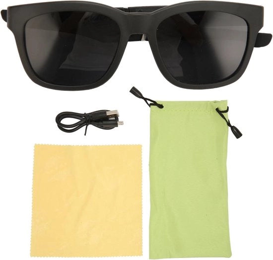 Sole da sole con guida insetticida - Audio wireless - Microfono HD - Lunga durata batteria - Guida in auto, spiaggia, vacanza - Nero.