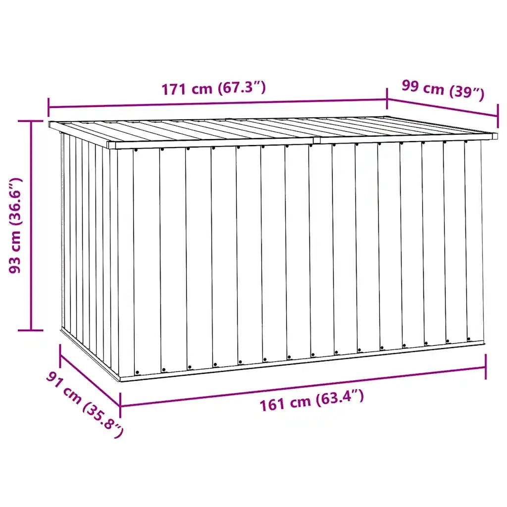 Baule da Giardino Grigio 171x99x93 cm CFW7076327