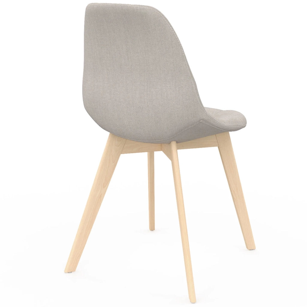 IDMarket - Set di 6 sedie scandinave GABY in tessuto misto beige, grigio chiaro, blu anatra x2, grigio scuro x2