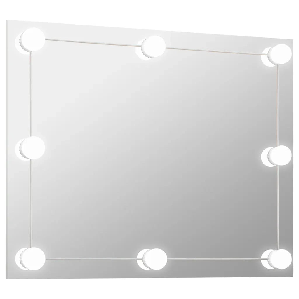 Specchio Parete Rettangolare Senza Cornice con Luci LED Vetro 3078644