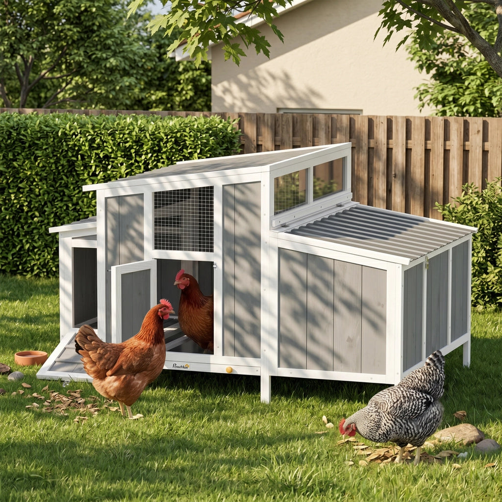 Polladio in Legno con Tetto in PET Impermeabile ¨C zephmum ¨C Grigio 145x90x92 cm