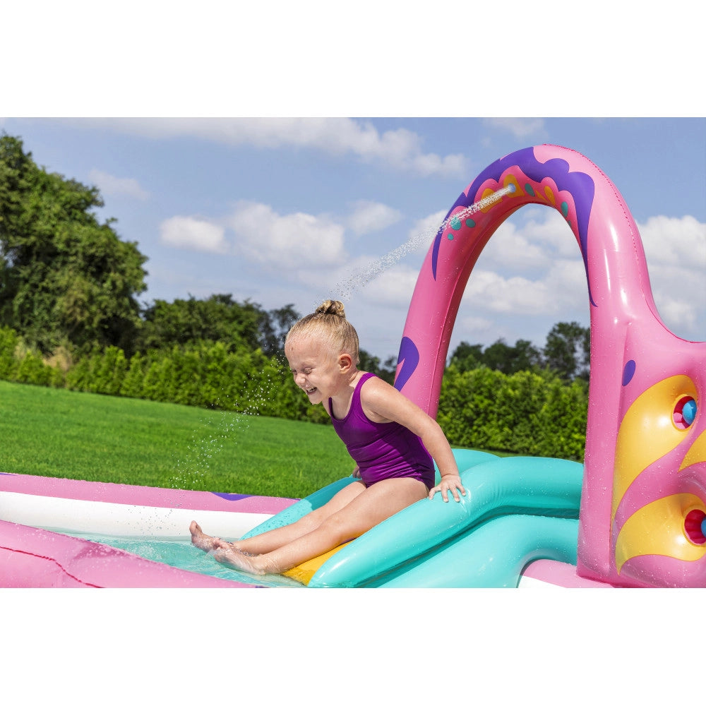 Trade Shop - Centro Giochi Gonfiabile Acquatico Per Bambine Forma Farfalla 180x180x117cm Piscina 53175 -