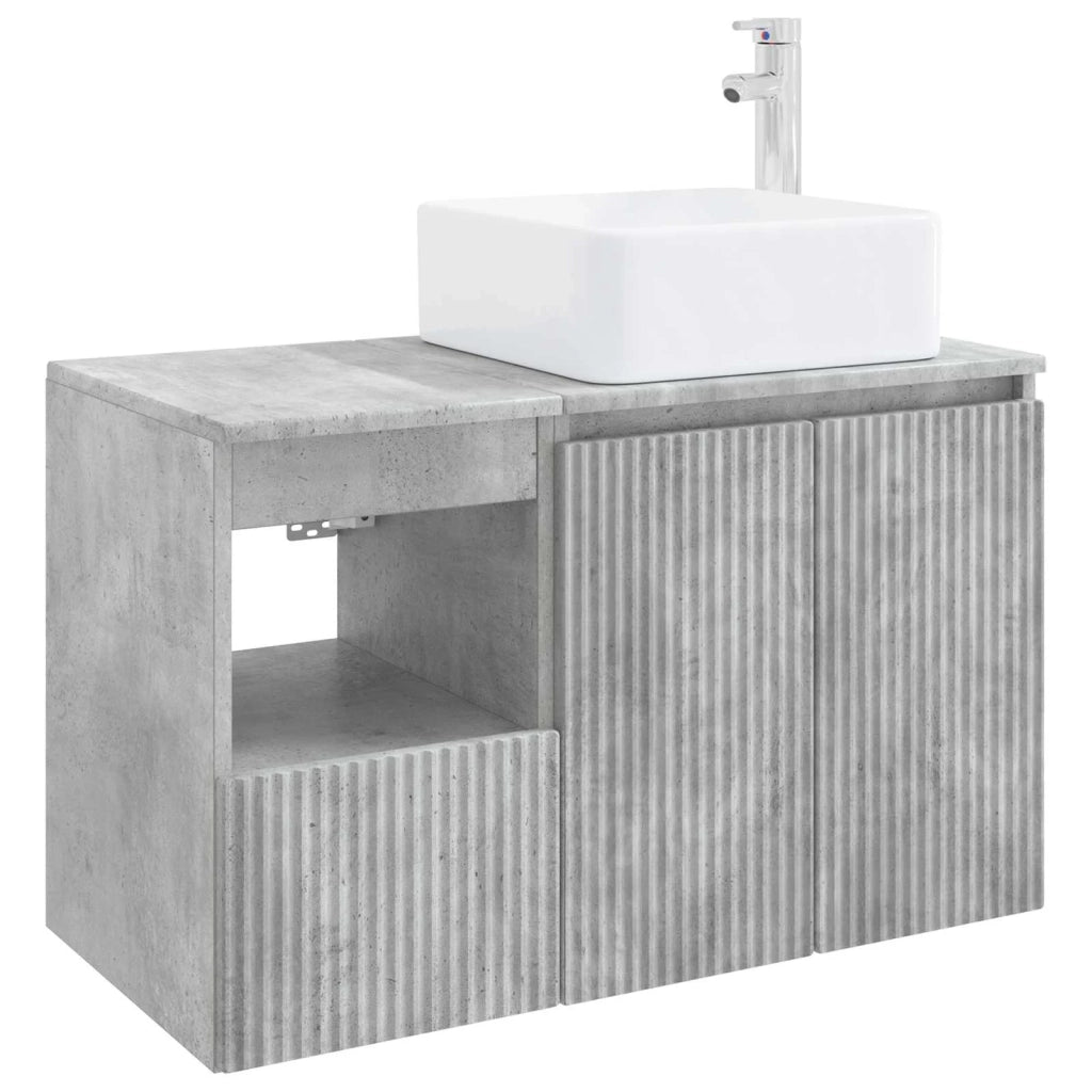 Set di mobili per il bagno 2 pz Grigio Cemento 3404047