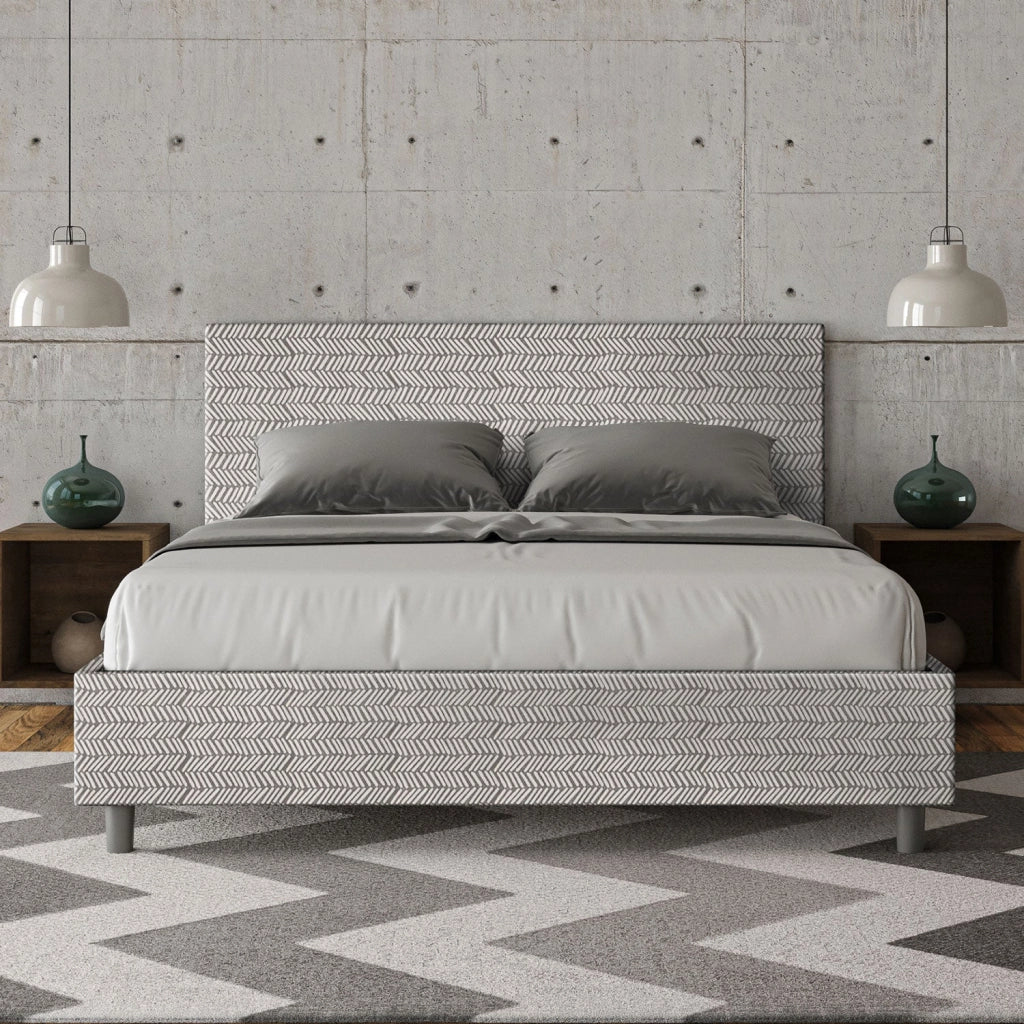 Letto Matrimoniale 160x200 cm con Rete e Contenitore Adele Aragona 1 Bianco