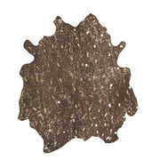 Tappeto Glam 110 in vera pelle bovina marrone e oro