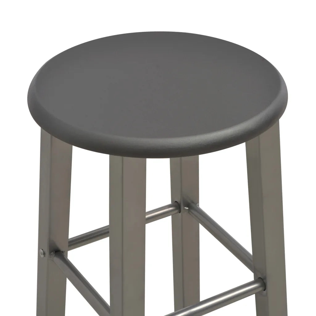 Set da Bar 3 pz in Legno e Acciaio Antracite 284397