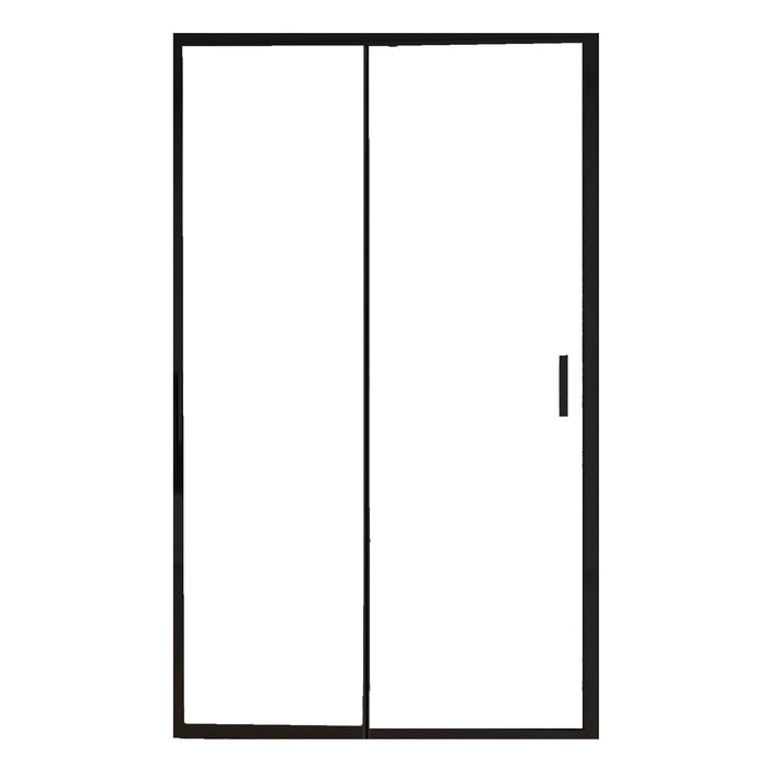 Porta Parete Doccia 110 cm 1 anta Scorrevoli con Profili Neri in Cristallo trasparente 6mm H195 Bonussi Sole