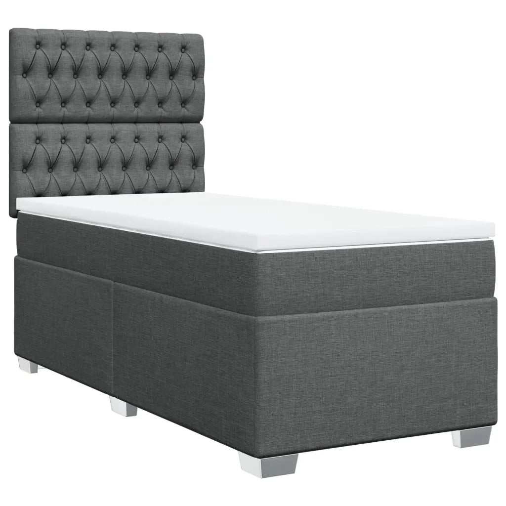 Giroletto a Molle con Materasso Grigio Scuro 90x190 cm Tessuto 3292651