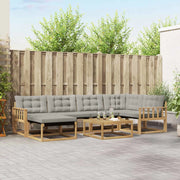 Set di divani da esterno 7 pcs Bianco e Grigio Chiaro