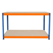 Banco da Lavoro a 2 Ripiani S-Rax - Postazione di lavoro 300kg - 150x60x90cm