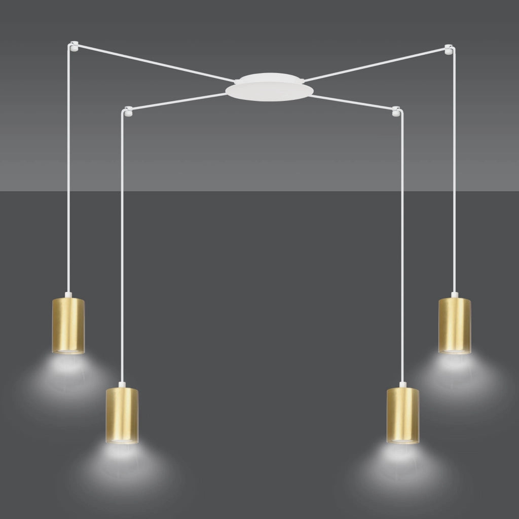 Emibig lampadario TRAKER 4xGU10 bianco/oro regolabile