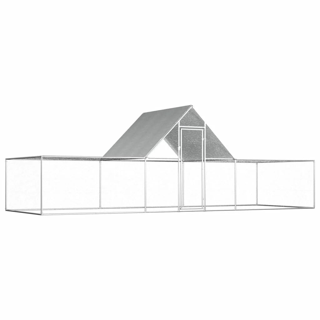 Pollaio 6 x 2 x 2 m con tetto impermeabile acciaio zincato 02_0001719