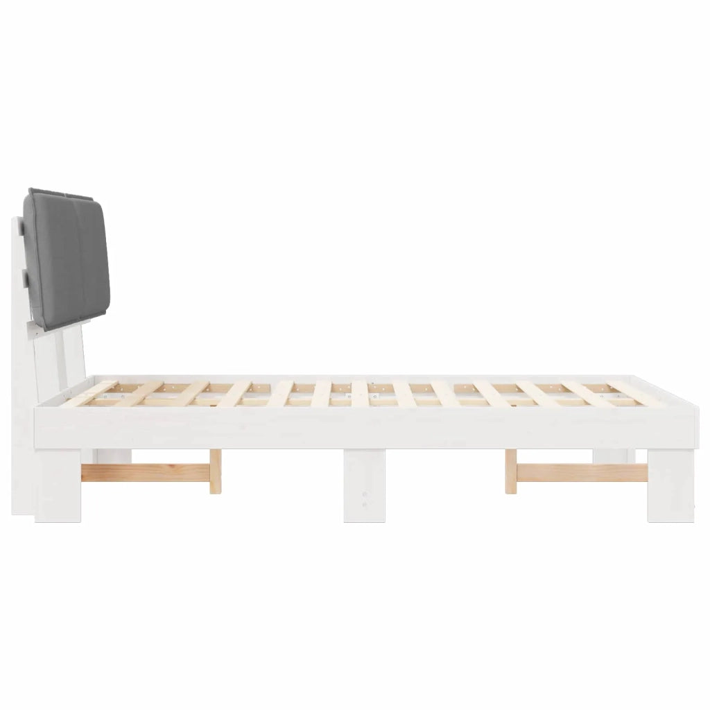 Letto con Testiera Rivestita Grigio chiaro 120 x 200 cm