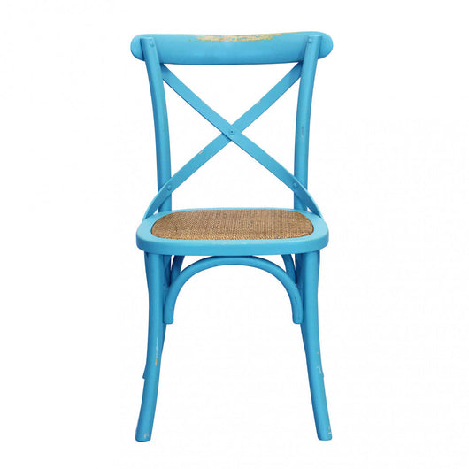 Sedia Cross 46x42x87 cm  in Legno Azzurro