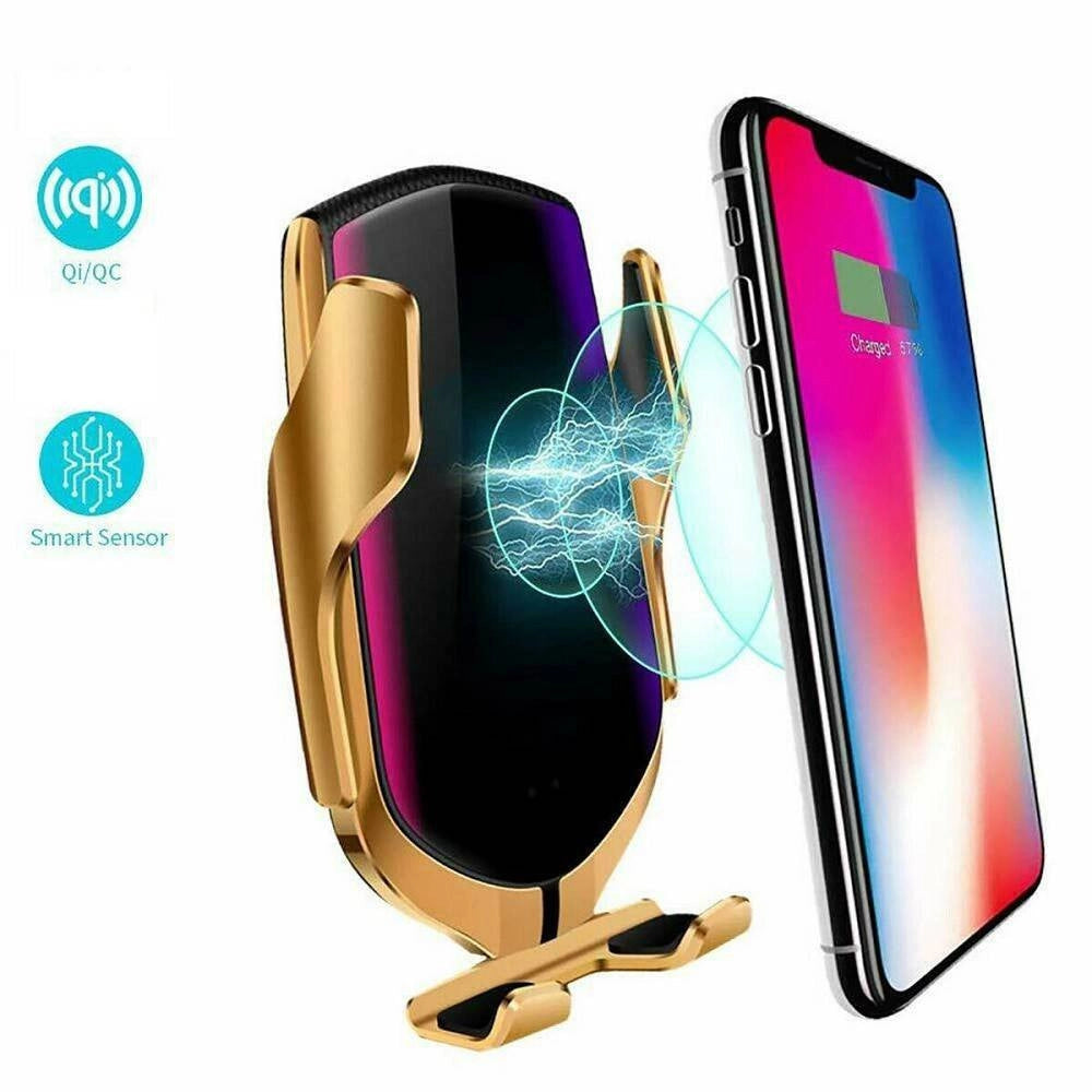 Trade Shop - Caricabatterie Per Auto Wireless Supporto Smartphone R1 Con Sensore Di Apertura -