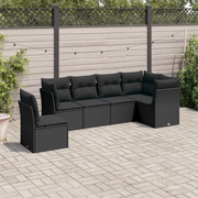 Set Divano da Giardino 6 pz con Cuscini Nero in Polyrattancod mxl 111011