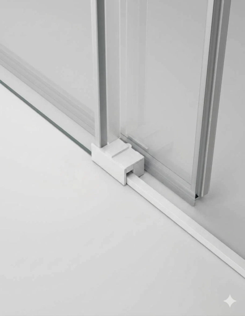 Box doccia THALASSA (BASIC) 1+1 con lato fisso laterale 200x100 cm Bianco vetro trasparente
