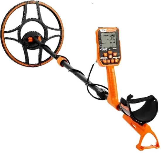 Metaaldetector Professionale - Alta precisione - 7 modalità - 30 cm avvolgimento - IP68 - Ricaricabile - Schermo LCD - Chip DSP - Nero e arancione