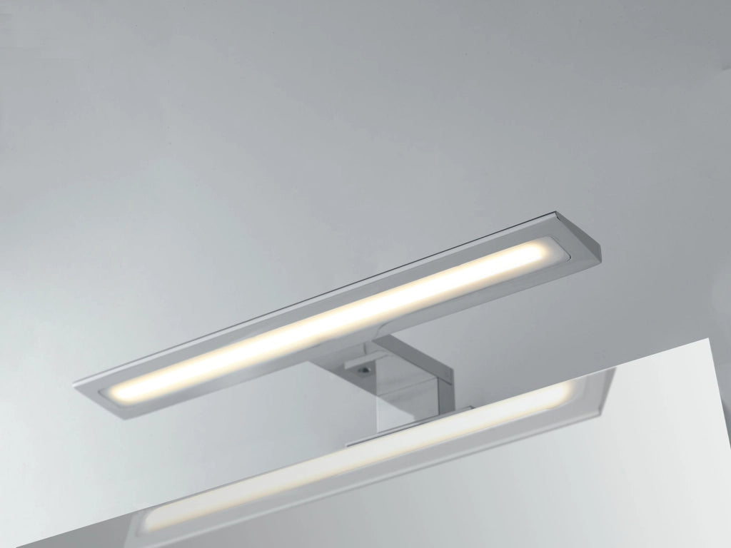 APPLIQUE LED WALLY CROMO FISSAGGIO PARETE E SPECCHIO 8W 880LM 4000K IP44 30X11,5X4,2CM