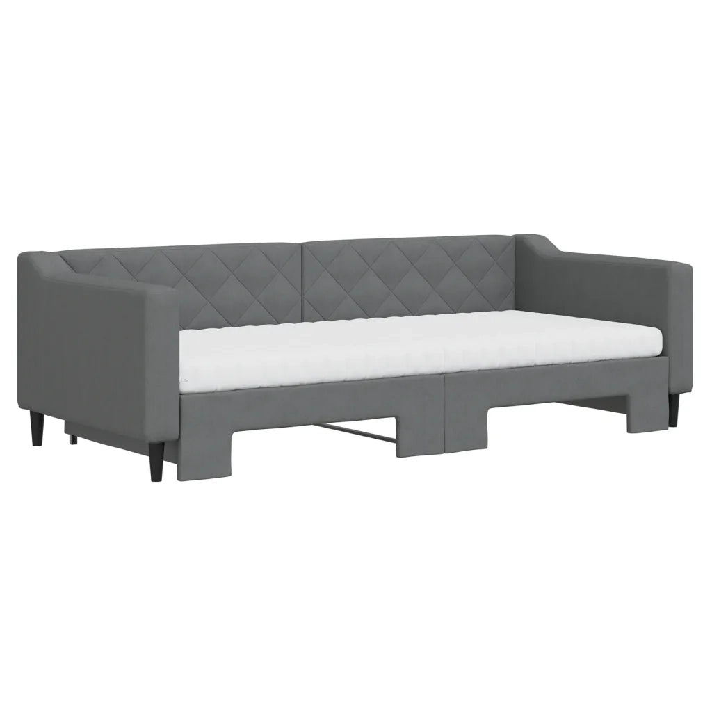 Divano Letto Estraibile Materassi Grigio Scuro 90x200cm Tessuto 3197445