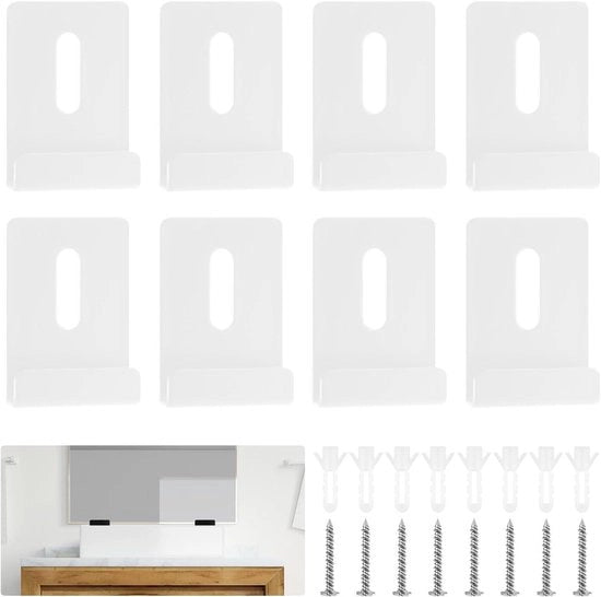 Kit di fissaggio per specchi senza cornice in acciaio inossidabile - Set da 8 - Per bagno e pubblicità - Con viti