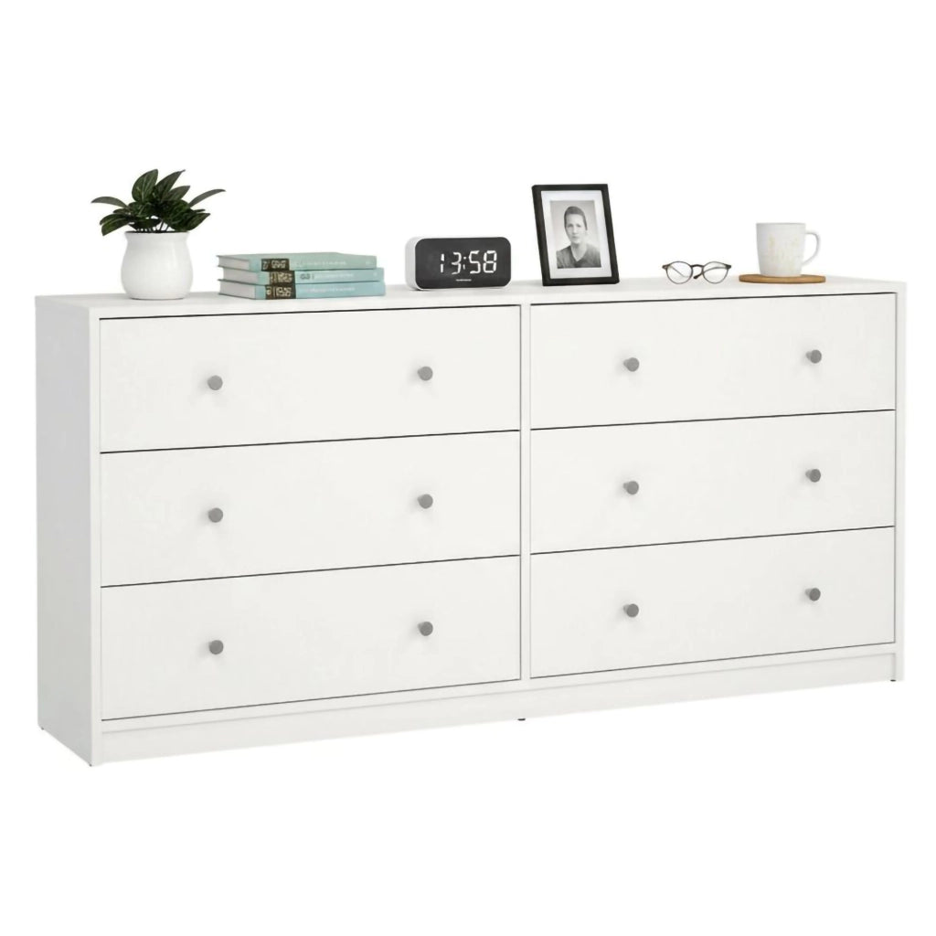 Credenza Rick, Buffet da soggiorno, Madia da salotto, Dispensa da cucina, 143x30 h68 cm, Bianco