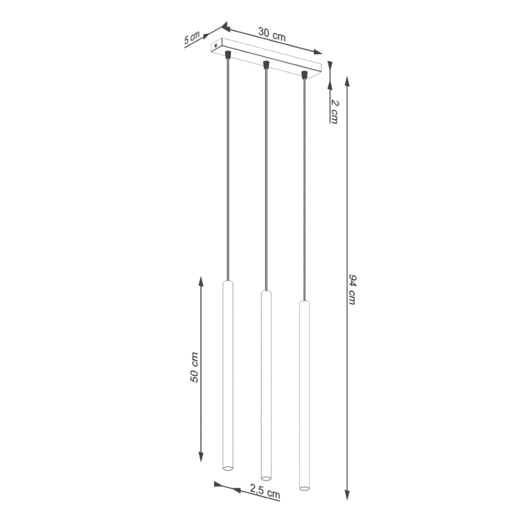Lampada a sospensione VELINO beige 3 luci G9 50 cm
