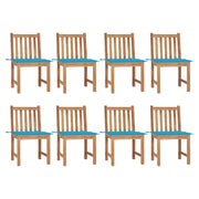 Sedie da Giardino con Cuscini 8 pz in Legno Massello di Teak cod mxl 8385