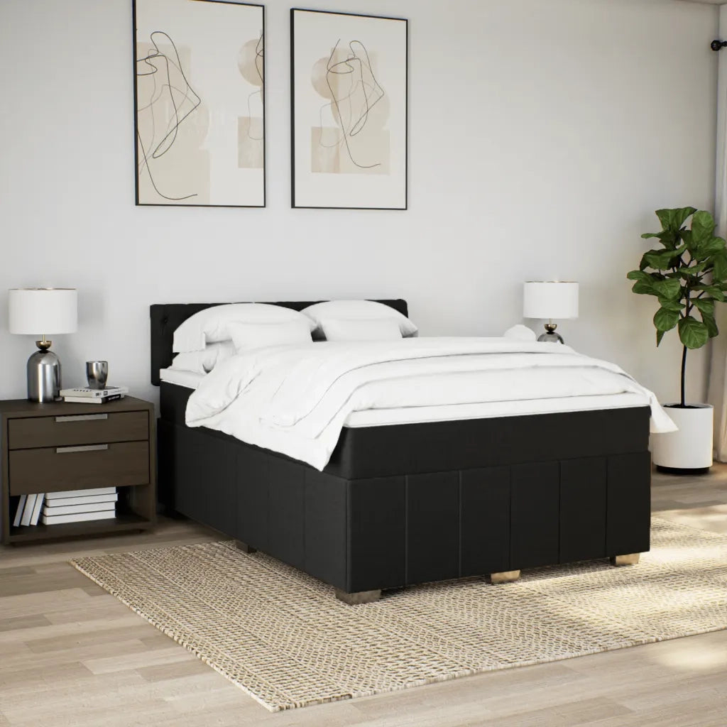 Giroletto a Molle con Materasso Nero 160x200 cm in Tessuto 3287128