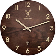 Orologio a muro a controllo radio con movimento silenzioso in legno naturale 

 Specifiche:
 - Materiale: legno naturale massello
 - Dimensioni: 25 cm