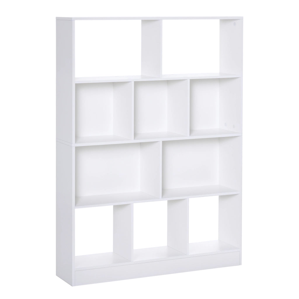 Libreria 4 Livelli 10 Scomparti ¨C zephmum ¨C Bianco 100x24x140