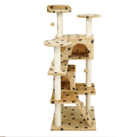 Albero tiragraffi per gatti beige con zampe 130 cm Albero per arrampicarsi Tiragraffi Gatto