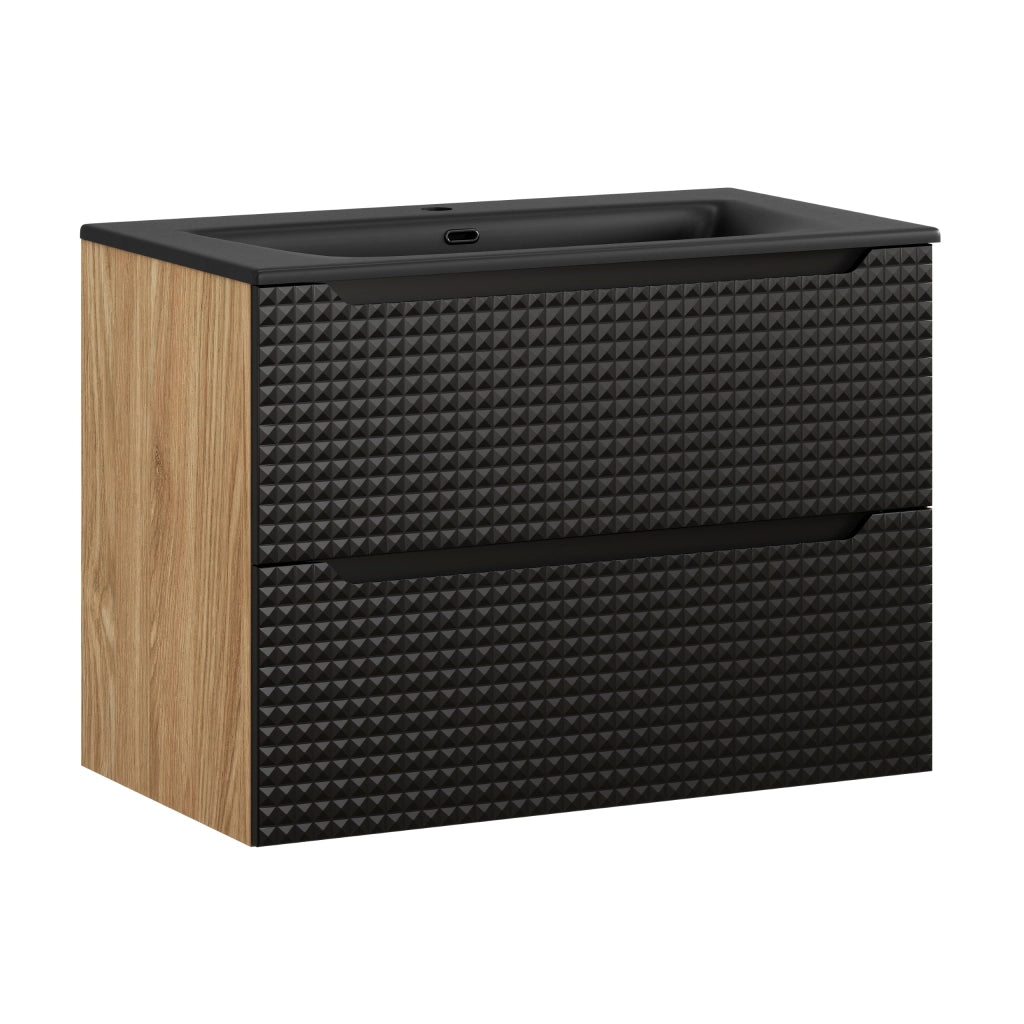 Set mobili bagno 80 cm con lavabo per mobile SKY Luxor Black 80 x 1401 x 46 cm