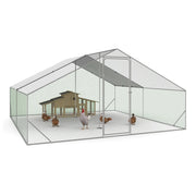 IDMarket - 16 m² di pollaio con recinto in rete d'acciaio zincato 4x4 M