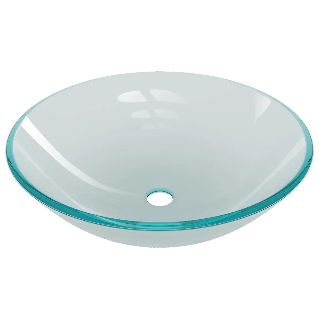 Lavandino con Rubinetto e Piletta in Vetro Temperato Satinato cod mxl 38737