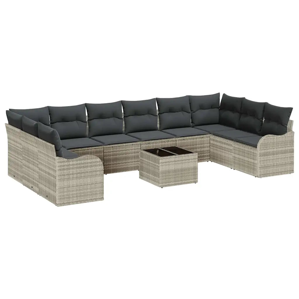 Set Divano da Giardino Grigio chiaro 55 x 55 x 37 cm polyrattan 3345892