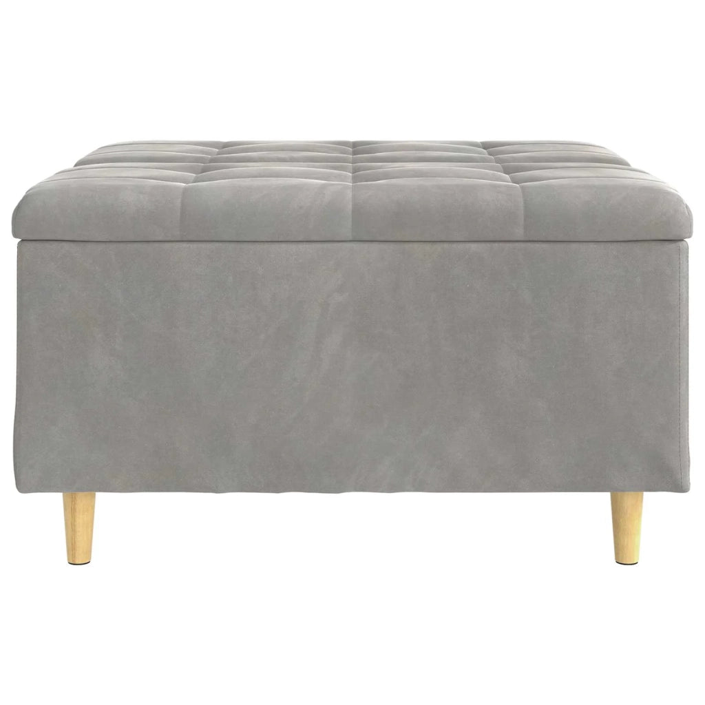Pouf contenitore Grigio chiaro 80 x 80 x 45 cm Velluto