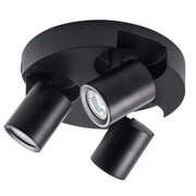 Plafoniera Kanlux Laurin 29127 3 luci GU10 nera alluminio