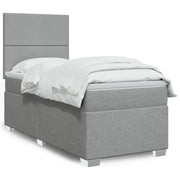 Giroletto a Molle con Materasso Grigio Chiaro100x200 cm Tessuto 3290392