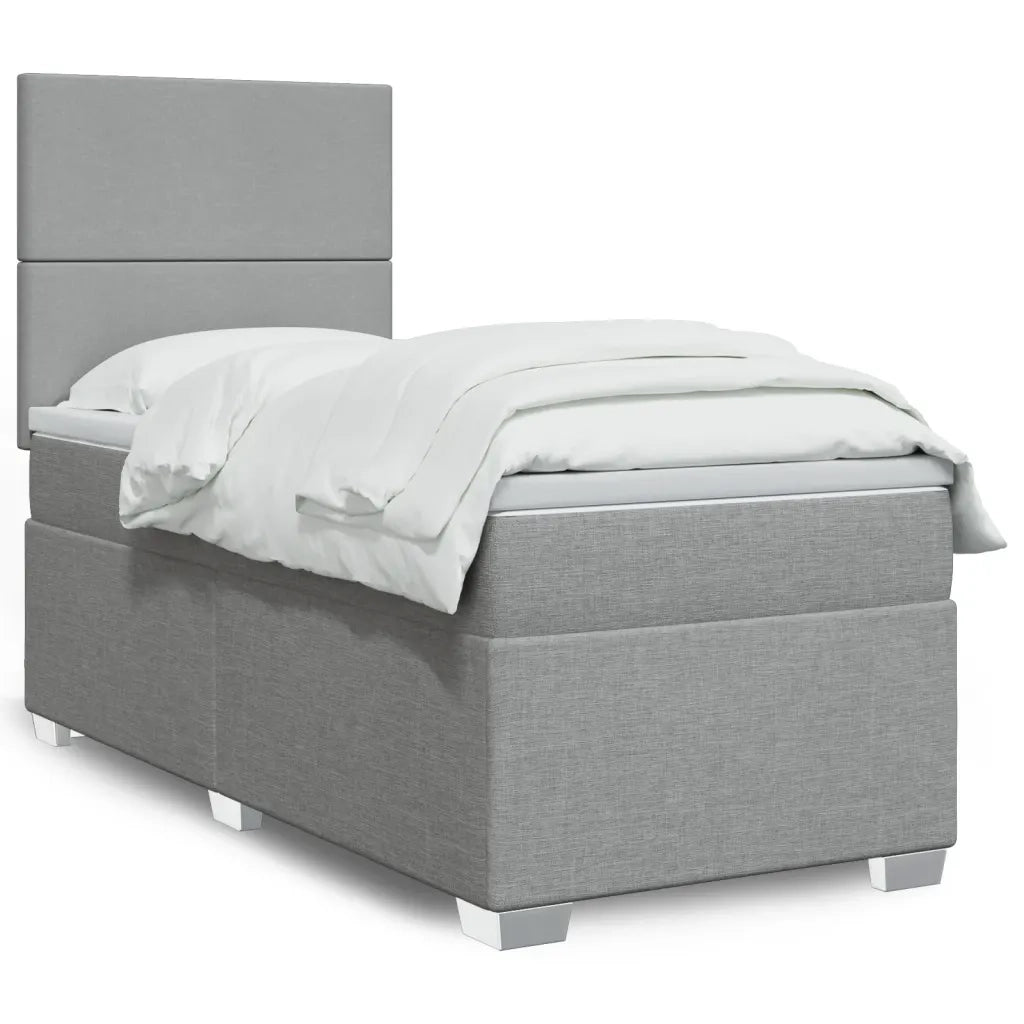 Giroletto a Molle con Materasso Grigio Chiaro100x200 cm Tessuto 3290392