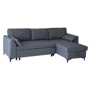 Divano letto angolare LOGAN 3 posti grigio screziato
